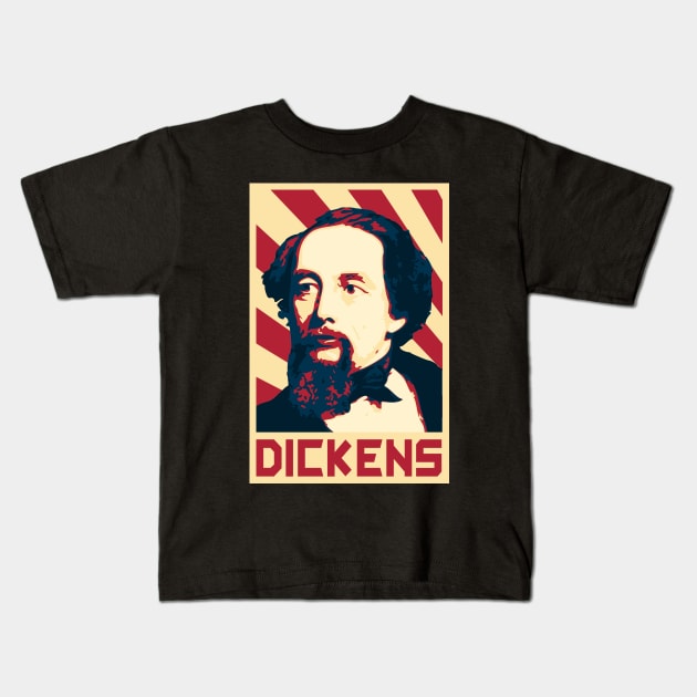 Charles Dickens Retro propaganda Kids T-Shirt by Nerd_art